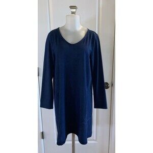 Pure Jill J.‎ Jill Indigo Blue Tunic Top Dress Size M Lagenlook Pullover Swing